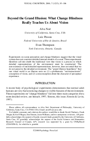 (PDF) Beyond the Grand Illusion: What Change Blindness Really Teaches ...