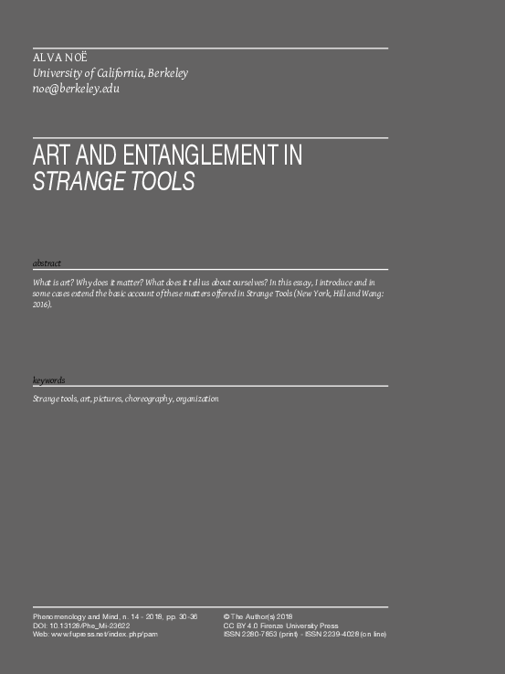 (PDF) Art and Entanglement in Strange Tools