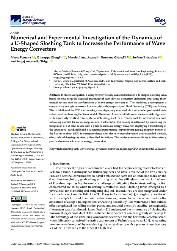 (PDF) Numerical and Experimental Investigation of the Dynamics of a U ...