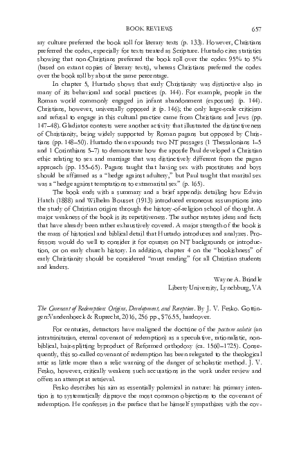 (PDF) The Covenant of Redemption: Origins, Development, and Reception ...