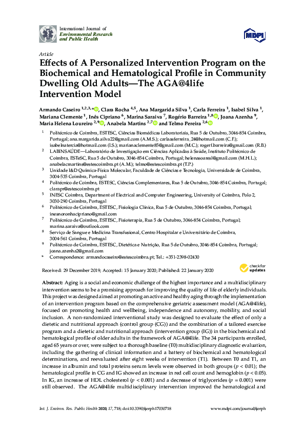 (PDF) Effects of A Personalized Intervention Program on the Biochemical ...