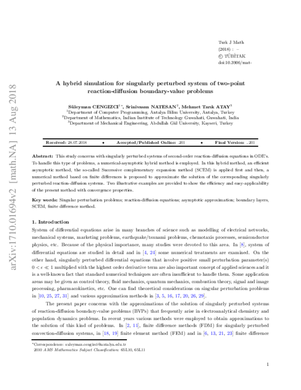 (PDF) A hybrid simulation for a system of singularly perturbed two ...