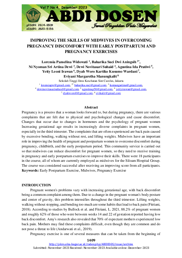 (PDF) Improving the Skills of Midwives in Overcoming Pregnancy ...