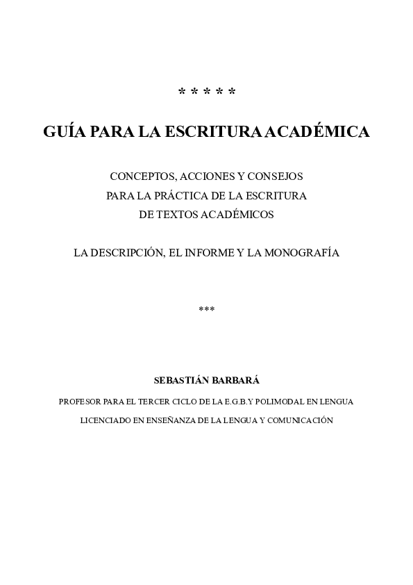 (PDF) Sebastian Barbara Guía para la Escritura de Textos Académicos