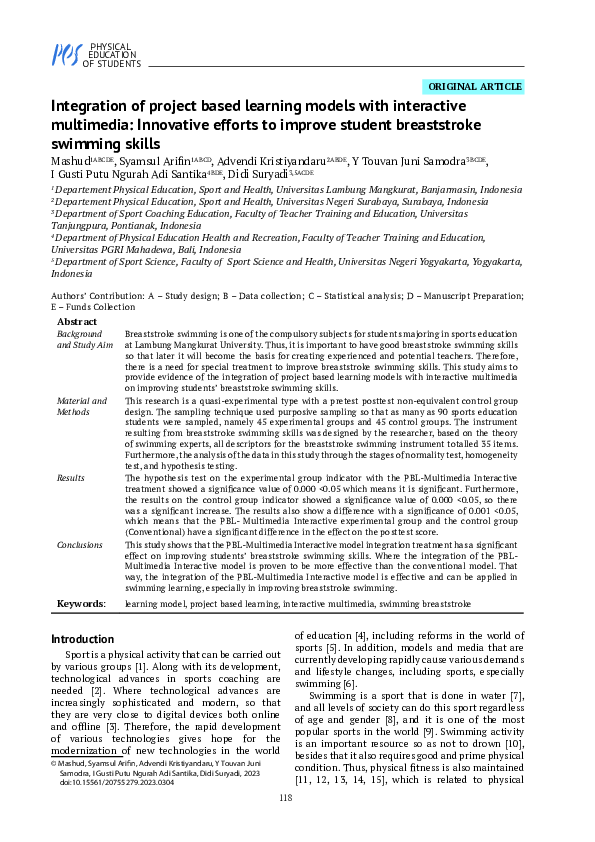 (PDF) Integration of project based learning models with interactive ...