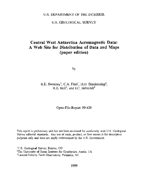 (PDF) Central West Antarctica data; a web site for
