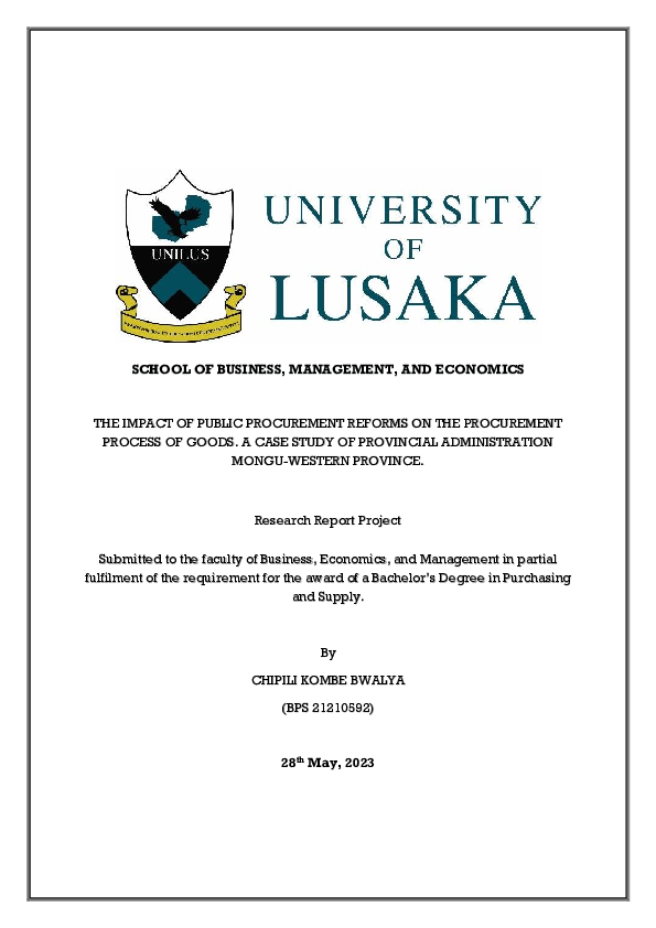 (PDF) THE IMPACT OF PUBLIC PROCUREMENT REFORMS ON THE PROCUREMENT ...