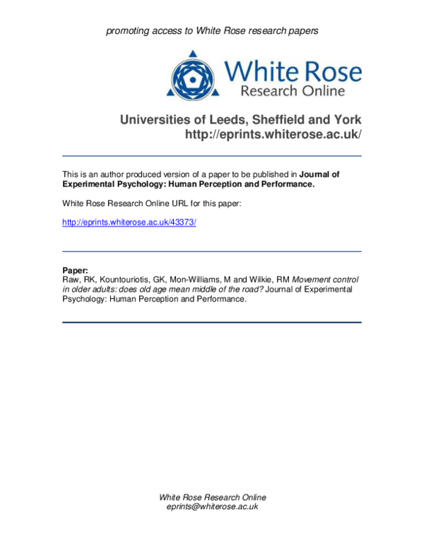 (PDF) Movement control in older adults Does old age mean middle of the