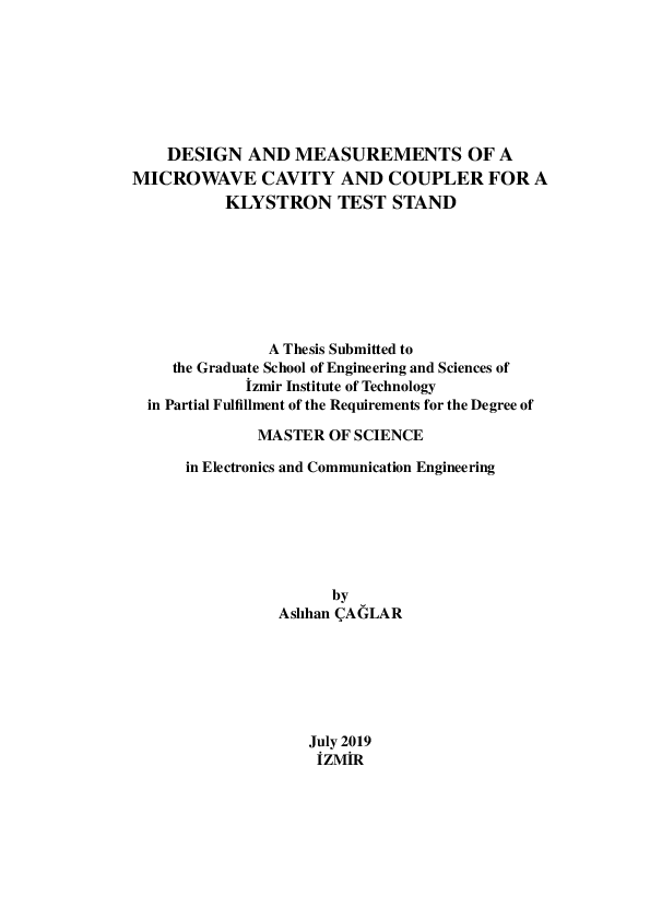 (PDF) Design and measurements of microwave cavity and coupler for a