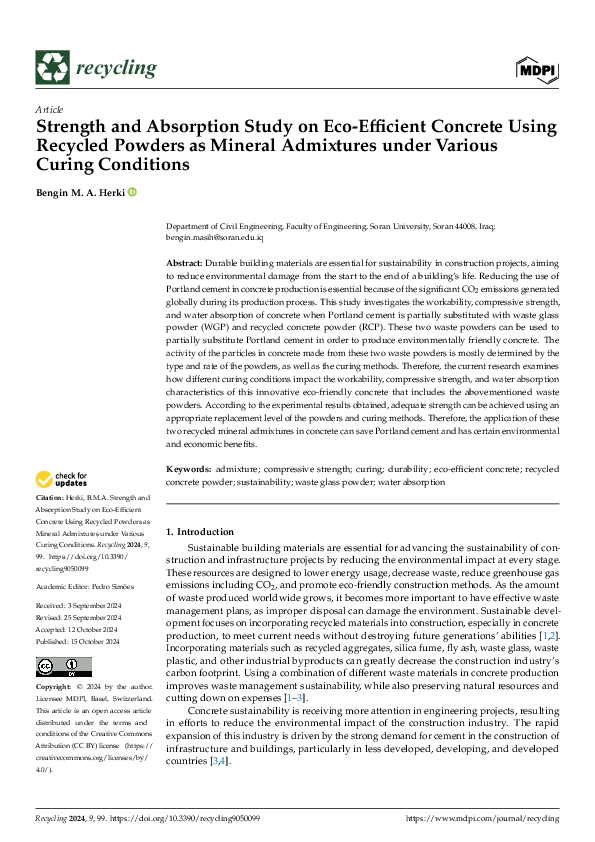 (PDF) Strength and Absorption Study on Eco-Efficient Concrete Using ...