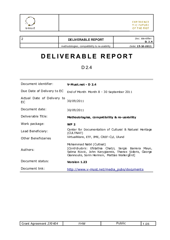 (PDF) Deliverable Report