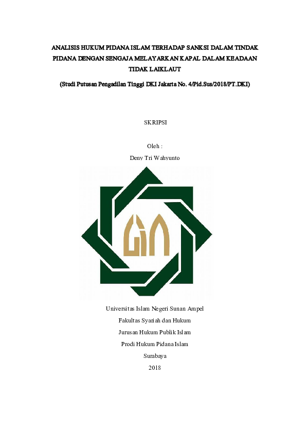(PDF) Analisis Hukum Pidana Islam terhadap sanksi tindak pidana dengan ...