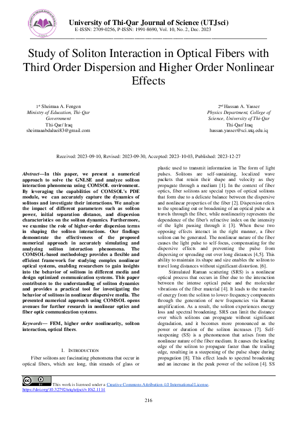 (PDF) Study of Soliton Interaction in Optical Fibers with Third Order ...