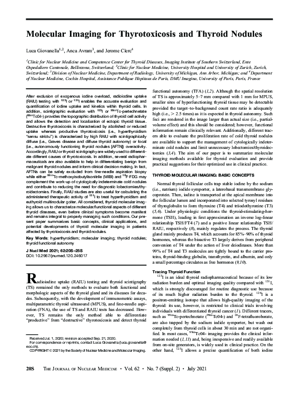 (PDF) Molecular Imaging for Thyrotoxicosis and Thyroid Nodules