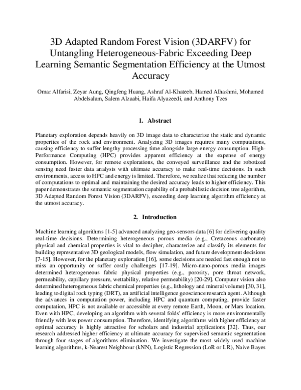 (PDF) 3D Adapted Random Forest Vision (3DARFV) for Untangling ...
