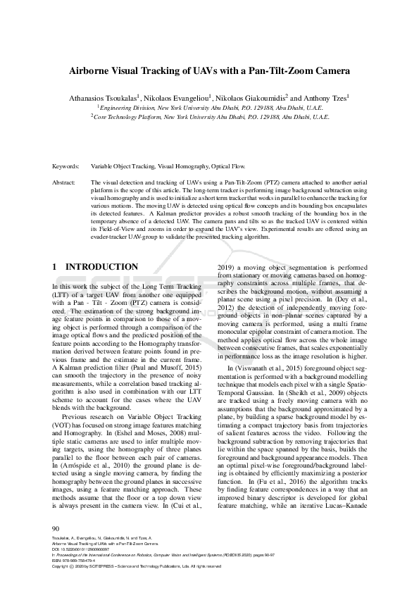 (PDF) Airborne Visual Tracking of UAVs with a Pan-Tilt-Zoom Camera