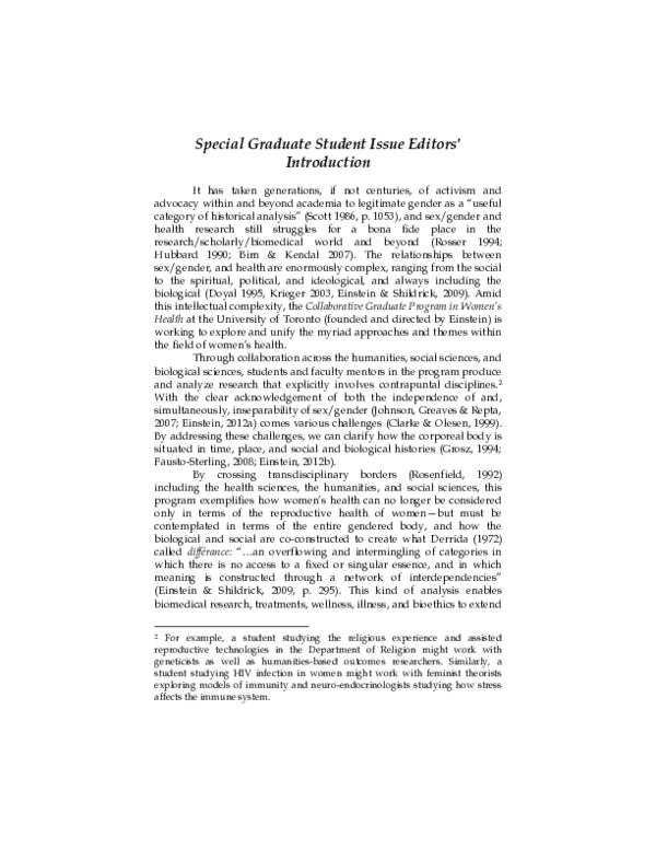 (PDF) Special Graduate Student Issue Editors' Introduction