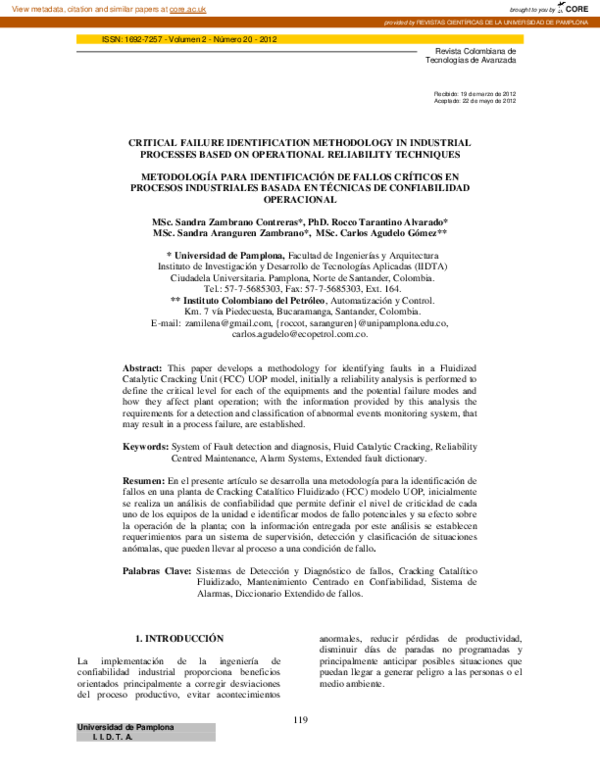 (PDF) Critical Failure Identification Methodology in Industrial ...