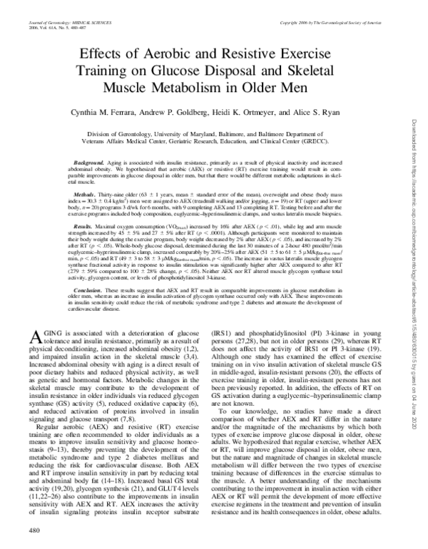 (PDF) Effects of Aerobic and Resistive Exercise Training on Glucose ...