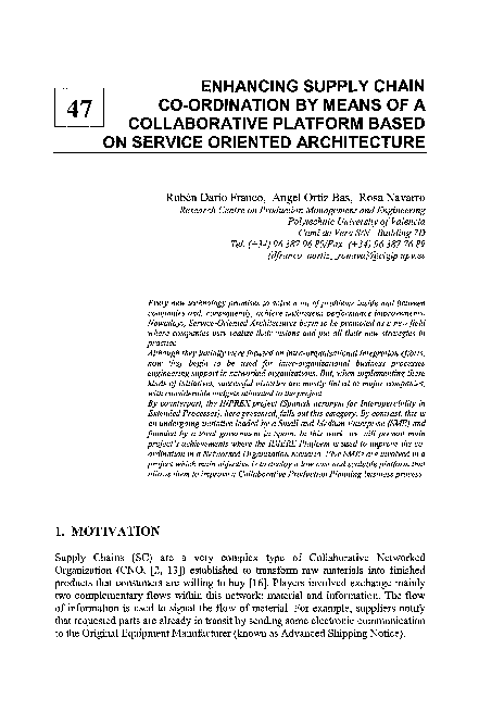 (PDF) Enhancing Supply Chain Co-Ordination by Means of a Collaborative ...