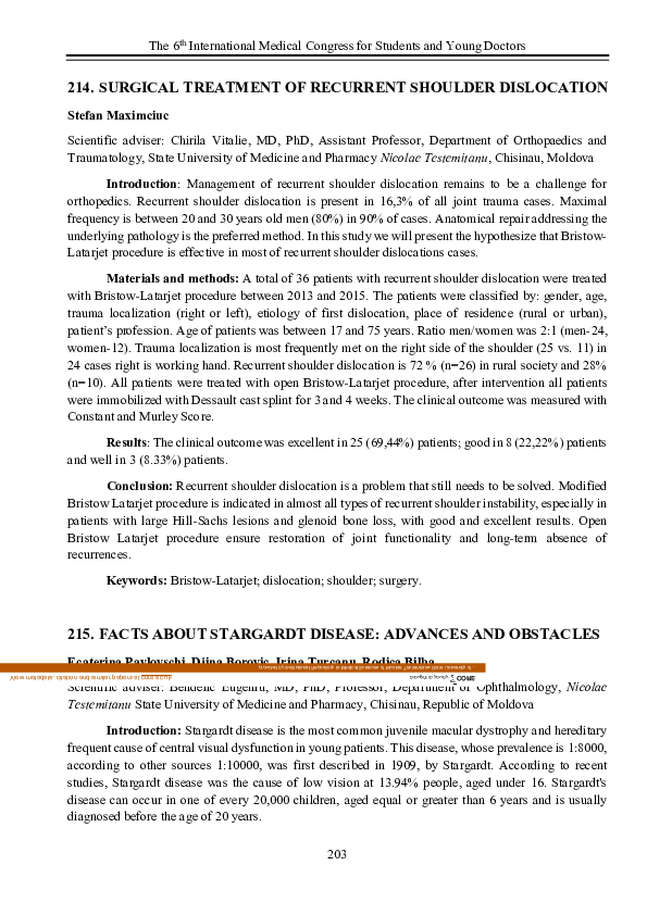 (PDF) Surgical treatment of recurrent shoulder dislocation