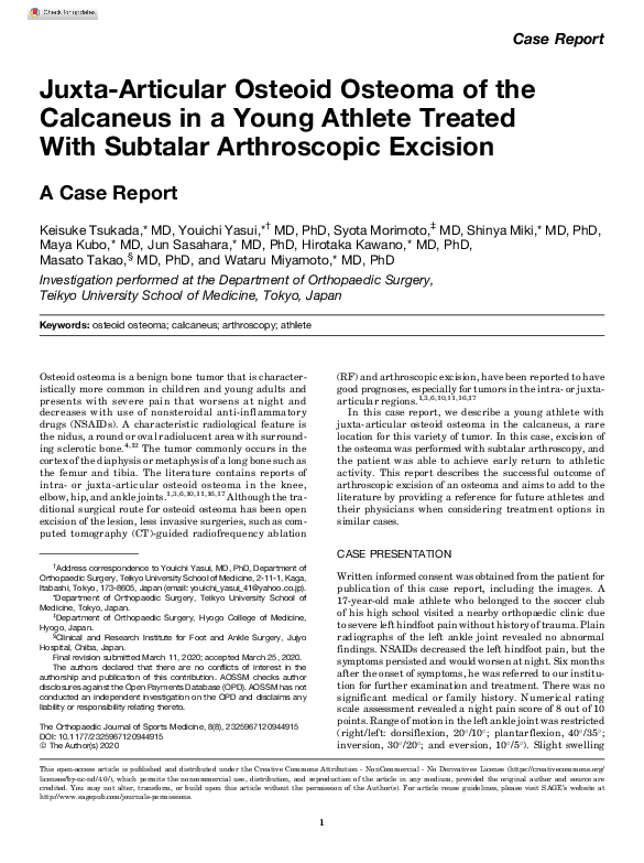 (PDF) Juxta-Articular Osteoid Osteoma of the Calcaneus in a Young ...