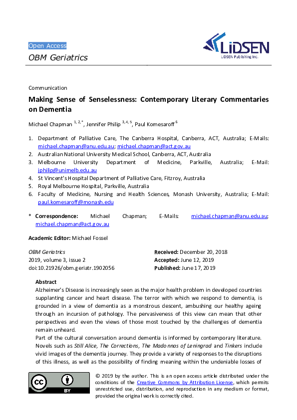 (PDF) Making Sense of Senselessness: Contemporary Literary Commentaries ...