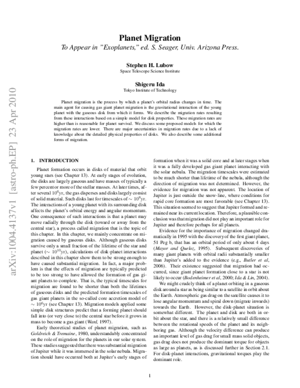 (PDF) Planet Migration