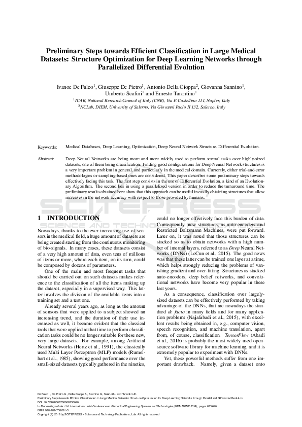 (PDF) Preliminary Steps towards Efficient Classification in Large