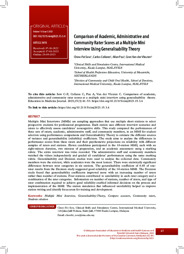 (PDF) Comparison of Academic, Administrative and Community Rater Scores ...