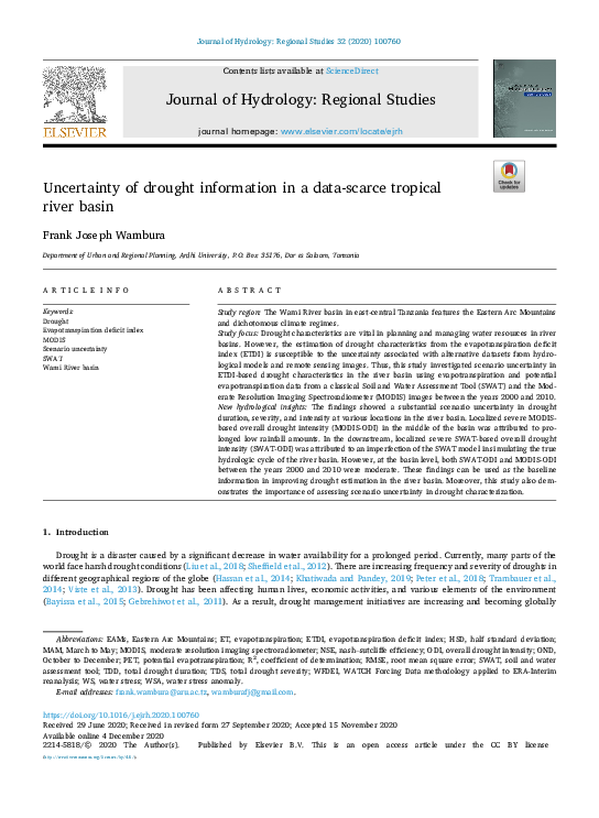 (PDF) Uncertainty of drought information in a data-scarce tropical ...