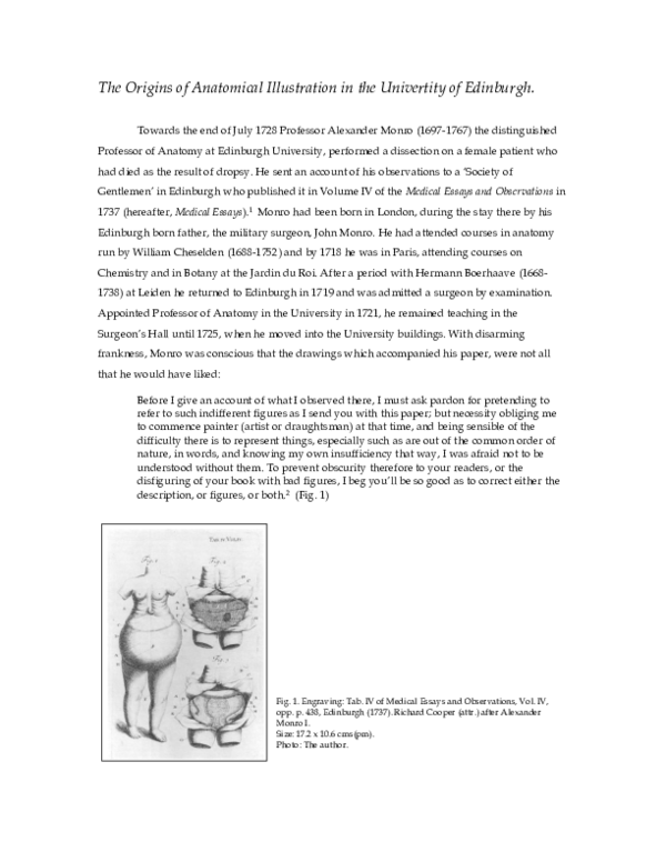(PDF) The Origins of Anatomical Illustration in the University of ...