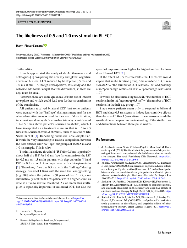 (PDF) The likeliness of 0.5 and 1.0 ms stimuli in BL ECT | harm-pieter ...