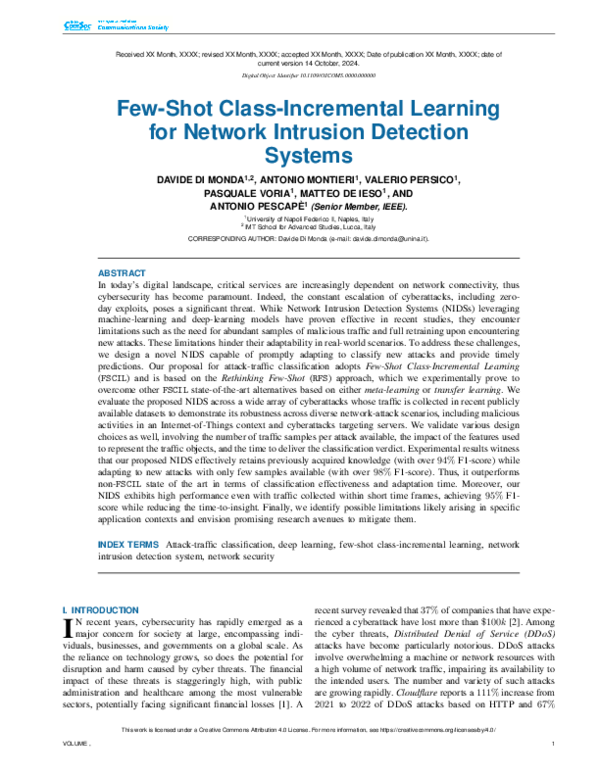 (PDF) Few-Shot Class-Incremental Learning for Network Intrusion ...