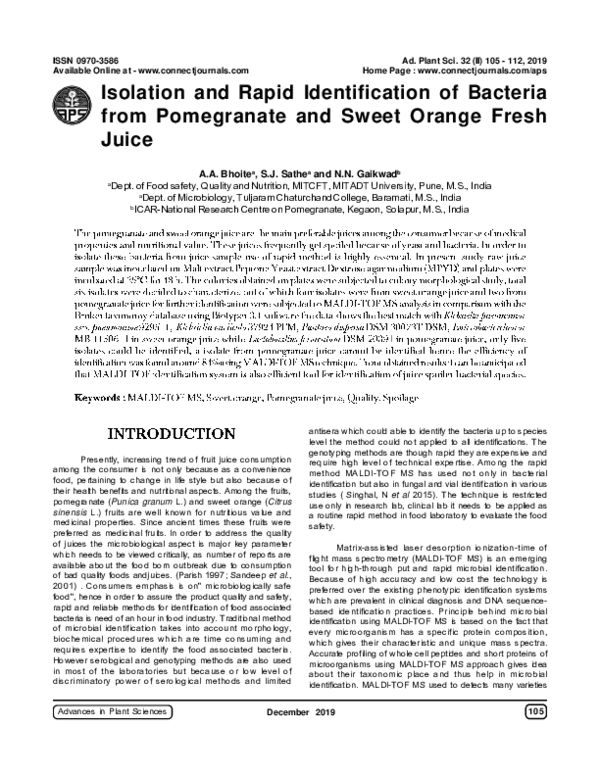 (PDF) Isolation and Rapid Identification of Bacteria from Pomegranate ...
