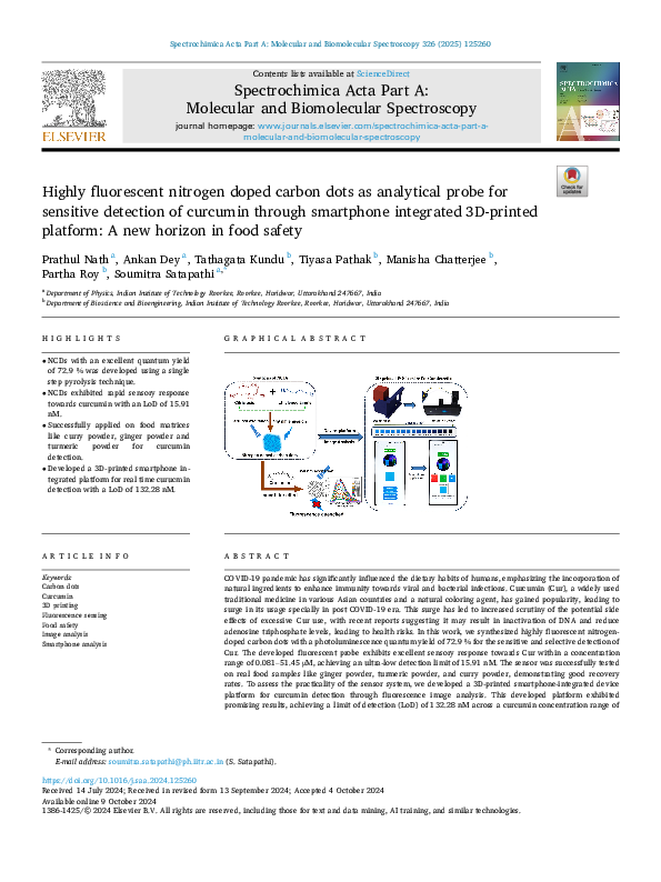 (PDF) Highly fluorescent nitrogen doped carbon dots as analytical probe ...