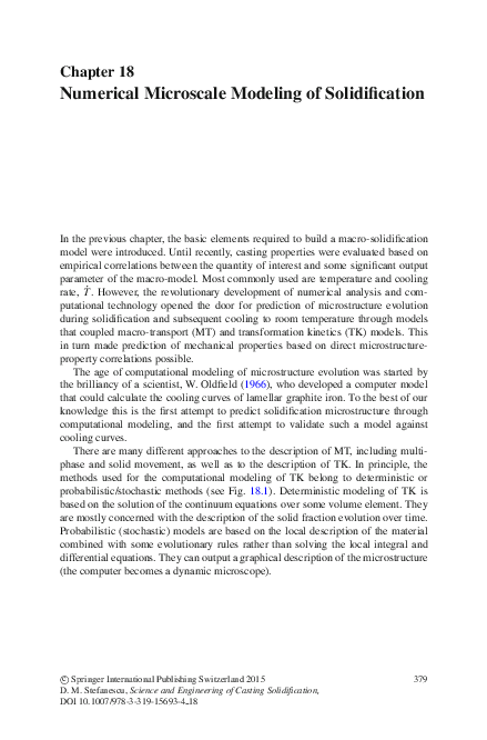 (PDF) Numerical Microscale Modeling of Solidification