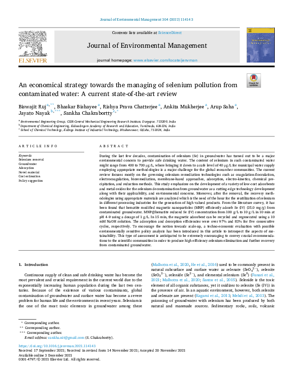 (PDF) An economical strategy towards the managing of selenium pollution ...