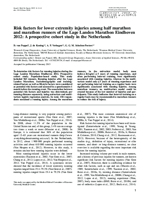 (PDF) Risk factors for lower extremity injuries among male marathon runners