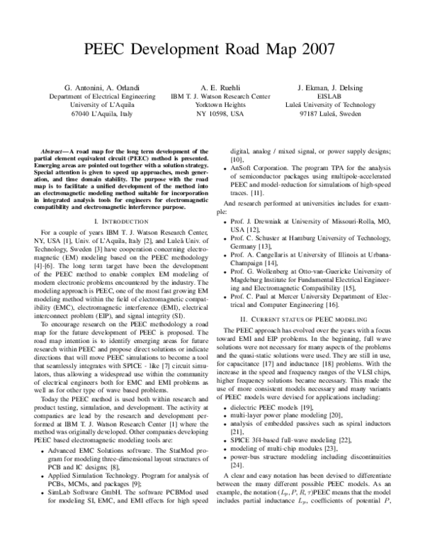 (PDF) PEEC development road map 2007