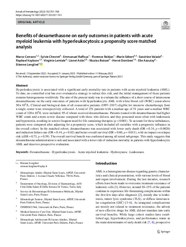 (PDF) Benefits of dexamethasone on early outcomes in patients with ...