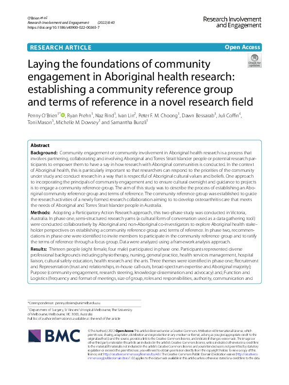 (PDF) Laying the foundations of community engagement in Aboriginal ...