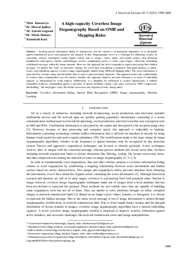(PDF) A high-capacity Coverless Image Steganography Based on OMR and ...
