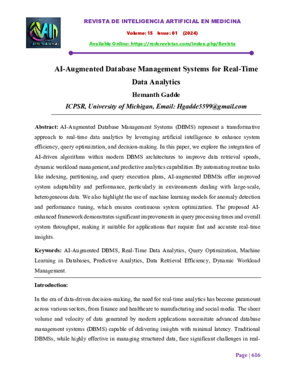 (PDF) AI-Augmented Database Management Systems for Real-Time Data Analytics