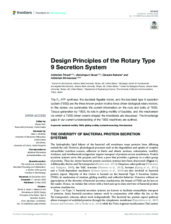 (PDF) Design Principles of the Rotary Type 9 Secretion System