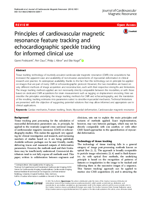 (PDF) Principles of cardiovascular magnetic resonance feature tracking ...