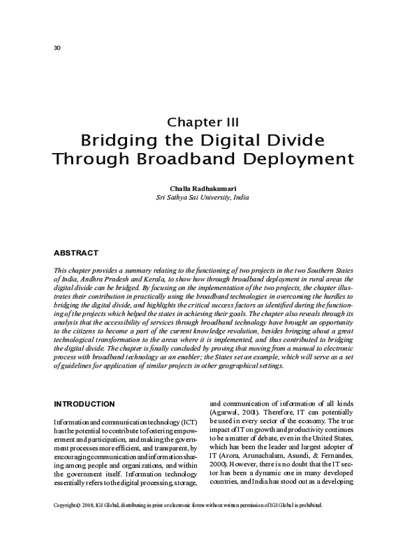 (PDF) Bridging the Digital Divide through Broadband Deployment