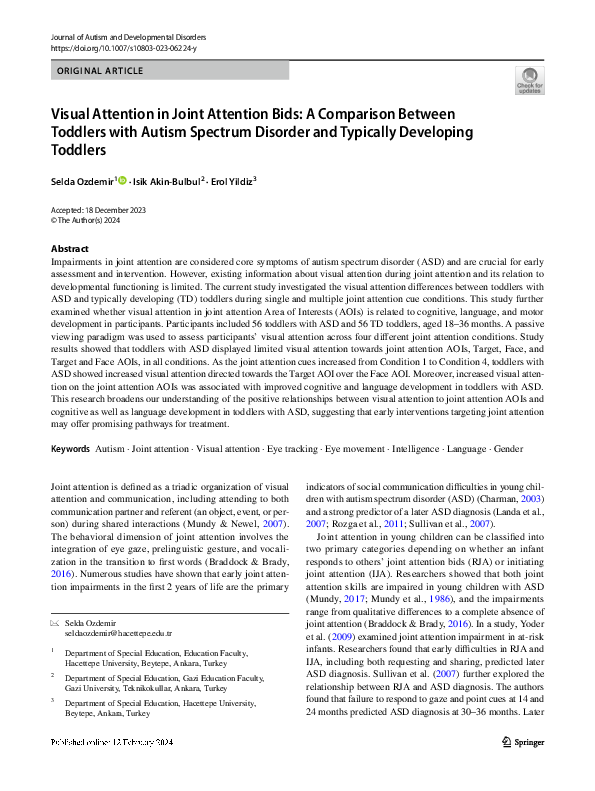 (PDF) Visual Attention in Joint Attention Bids: A Comparison Between ...