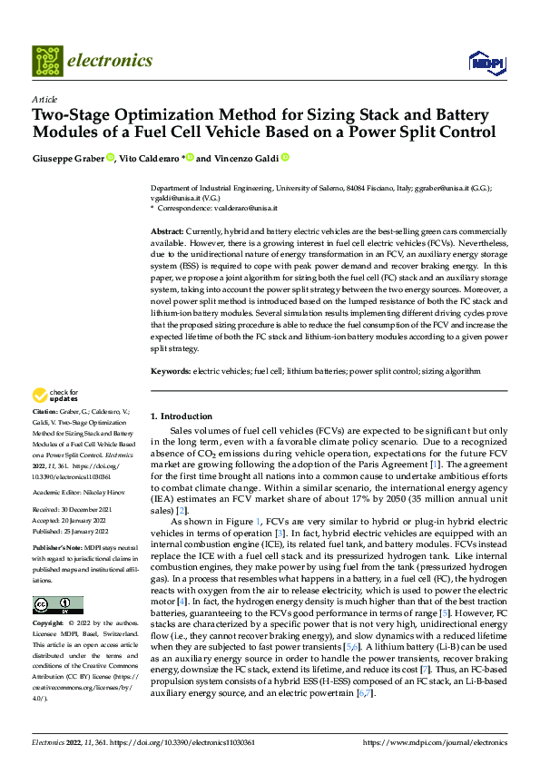 (PDF) TwoStage Optimization Method for Sizing Stack and Battery