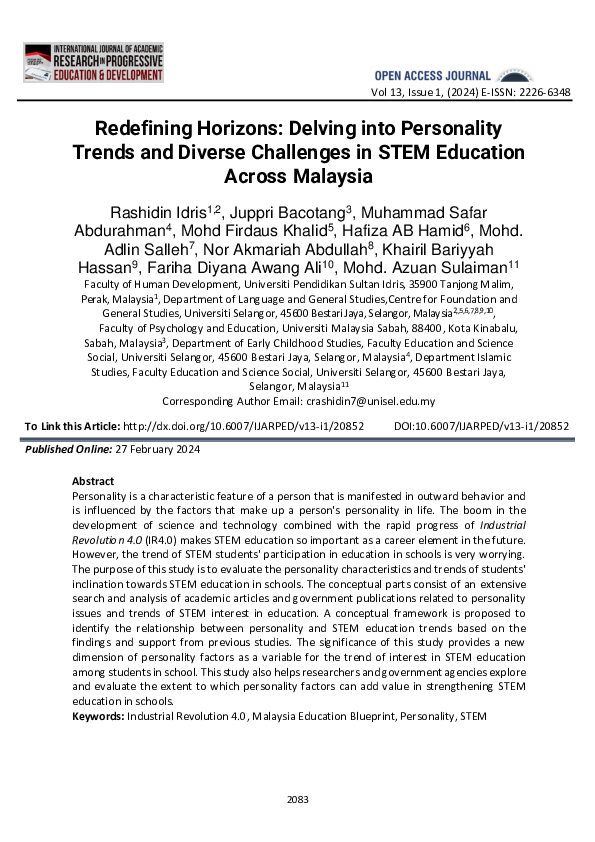 (PDF) Redefining Horizons: Delving into Personality Trends and Diverse ...